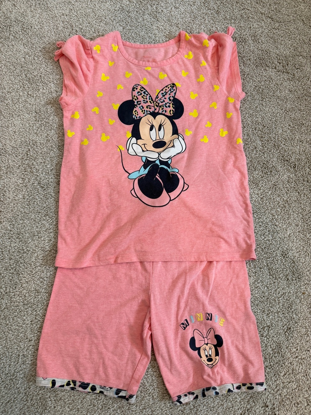 Disney Minnie Mouse Pink Girls Pajama Set